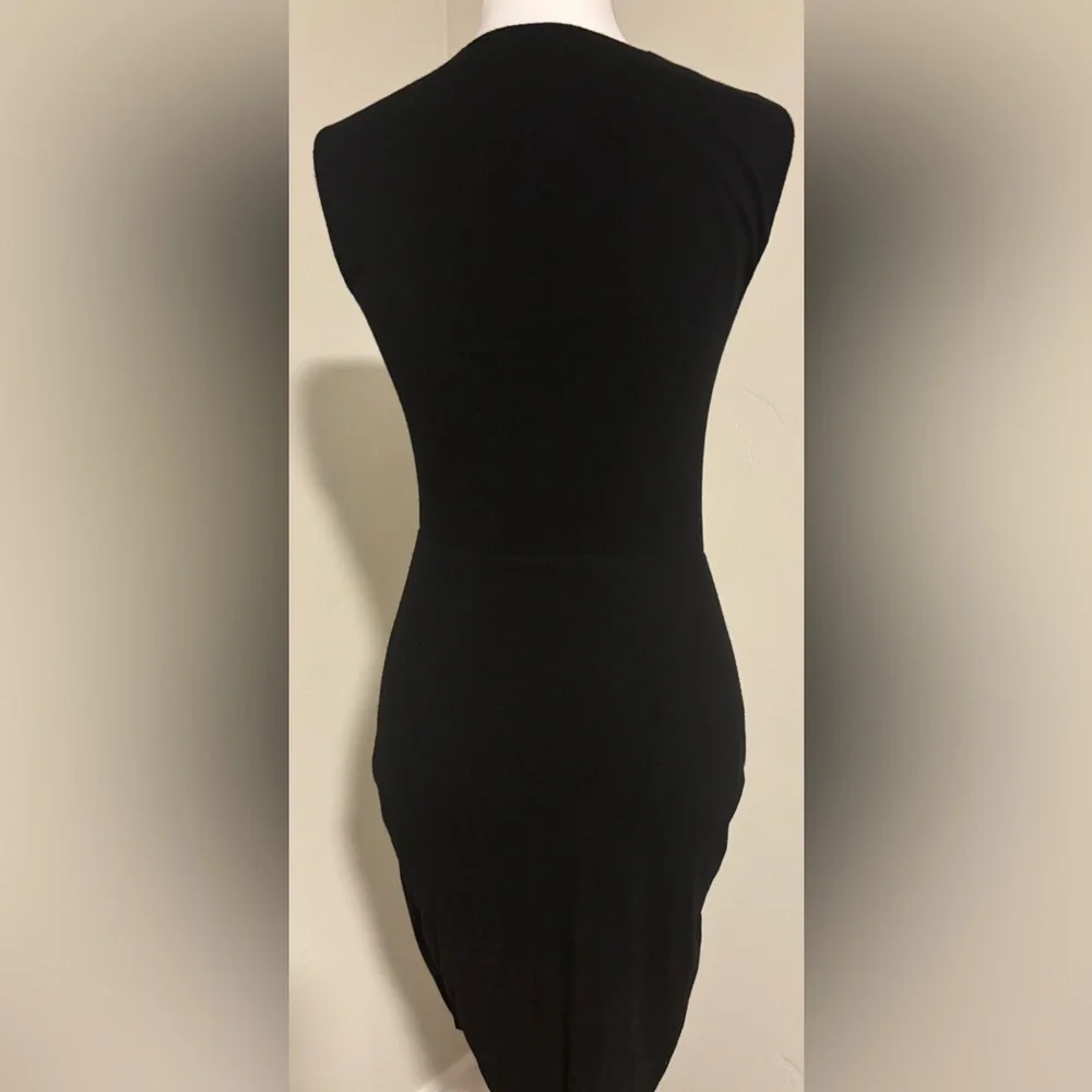 🌸 Bailey/44 Women's Small Black Fit Flare Knot Midi Dress Sleeveless